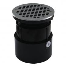 Jones Stephens D53421 - 4'' ABS Over Pipe Fit Drain Base with 3-1/2'' Plastic Spud and 5'' S