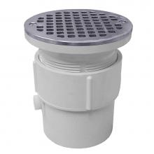Jones Stephens D53428 - 3'' x 4'' PVC Pipe Fit Drain Base with 3-1/2'' Plastic Spud and 5&ap