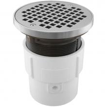Jones Stephens D53434 - 3'' x 4'' PVC Pipe Fit Drain Base with 3-1/2'' Plastic Spud and 5&ap
