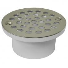 Jones Stephens D54013 - 2'' x 3'' General Purpose PVC Drain with 4-1/4'' Nickel Bronze Round