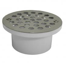 Jones Stephens D54013L - 2'' x 3'' General Purpose PVC Drain with Long Body and Nickel Bronze Strainer