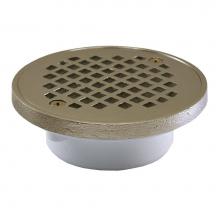 Jones Stephens D54014 - 2'' x 3'' General Purpose PVC Drain with 4-1/4'' Nickel Bronze Round