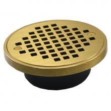 Jones Stephens D54312 - 2'' x 3'' General Purpose ABS Drain with 4-1/4'' Polished Brass Roun