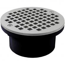 Jones Stephens D54400 - 3'' x 4'' General Purpose ABS Drain with 5'' Stainless Steel Round S