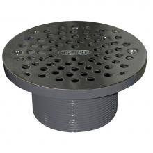 Jones Stephens D56106 - 3-1/2'' PVC IPS Plastic Spud with 6'' Stainless Steel Round Strainer