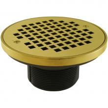 Jones Stephens D56304 - 3'' IPS PVC Spud with 6'' Polished Brass Strainer with Ring