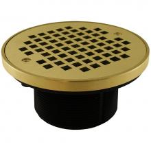 Jones Stephens D57213 - 3-1/2'' IPS ABS Spud with 5'' Polished Brass Strainer with Ring