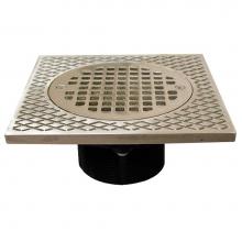 Jones Stephens D57501 - 3'' IPS ABS Spud with 7'' Square Top and 5'' Nickel Bronze Strainer