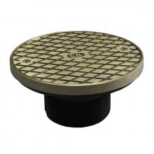 Jones Stephens D57908 - 3'' ABS Cleanout Spud with 6'' Polished Brass Round Cover with Ring