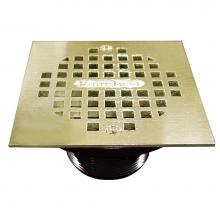 Jones Stephens D57990 - 2'' ABS IPS Plastic Spud with 4'' Polished Brass Square Strainer