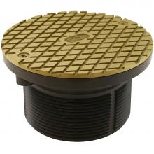 Jones Stephens D59901 - 3-1/2'' Heavy Duty PVC Cleanout Spud with 6'' Polished Brass Round Cover