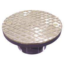 Jones Stephens D59905 - 3'' Heavy Duty PVC Cleanout Spud with 6'' Nickel Bronze Round Cover
