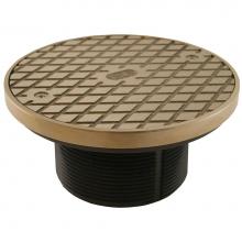 Jones Stephens D59907 - 3-1/2'' Heavy Duty PVC Cleanout Spud with 6'' Nickel Bronze Round Cover with R