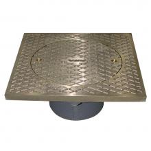 Jones Stephens D59911 - 3-1/2'' Heavy Duty PVC Cleanout Spud with 7'' Nickel Bronze Square Cover
