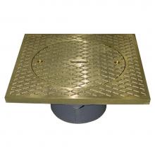 Jones Stephens D59912 - 3'' Heavy Duty PVC Cleanout Spud with 7'' Polished Brass Square Cover
