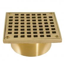 Jones Stephens D60960 - 3-1/2'' IPS Metal Spud with 5'' Polished Brass Square Strainer