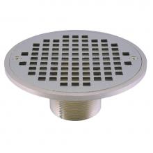 Jones Stephens D60970 - 2'' IPS Metal Spud with 6'' Chrome Plated Round Strainer