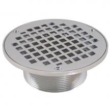 Jones Stephens D60992 - 3-1/2'' IPS Metal Spud with 6'' Chrome Plated Round Strainer