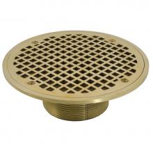 Jones Stephens D60995 - 3-1/2'' IPS Metal Spud with 8'' Polished Brass Round Strainer