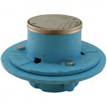 Jones Stephens D64022 - 2'' No Hub Code Blue Shower Drain with 7'' Base and 4-1/4'' Stainles