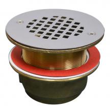 Jones Stephens D68512 - 2'' IPS Bronze Shower Drain with Long Pattern Spud and Stainless Steel Strainer