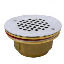 Jones Stephens D68710 - 2'' Sweat Bronze Shower Drain with Standard Spud and Stainless Steel Strainer