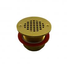 Jones Stephens D68713 - 2'' Sweat Bronze Shower Drain with Long Pattern Spud and Polished Brass Strainer
