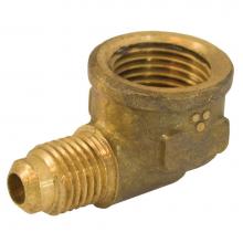 Jones Stephens F40057 - 3/8'' x 3/8'' 90degree Brass Flare x Female Elbow