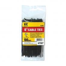 Jones Stephens J40444 - 6 INCH 18LB BLACK CABLE TIES 100 PC/BAG