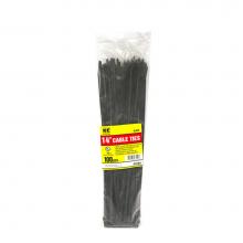 Jones Stephens J40447 - 14'' 50 lb. Cable Ties, Black, Bag of 100