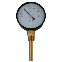 Jones Stephens J40562 - Bi-Metal Dial Thermometer, Straight Outlet with Brass Well, 2-3/8'' Stem, 1/2'&apos