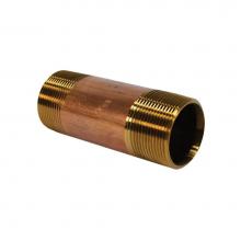 Jones Stephens N27010 - 1-1/4'' x 6'' Red Brass Pipe Nipple, Lead Free