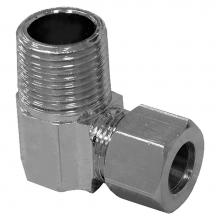 Jones Stephens N69066LF - 3/8'' x 3/8'' 90degree Chrome Plated Compression x Male Elbow, Lead Free