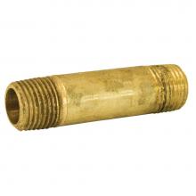 Jones Stephens P13224 - 1/8'' x 1-1/2'' Yellow Brass Long Nipple