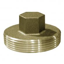 Jones Stephens P52150 - 1-1/2'' Raised Head Heavy Pattern Brass Plug 1-3/4'' OD