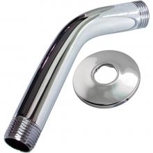 Jones Stephens S01044L - 6'' Chrome Plated Shower Arm with Stainless Steel Flange