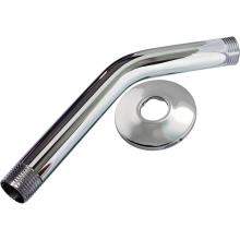 Jones Stephens S01045L - 8'' Chrome Plated Shower Arm with Stainless Steel Flange