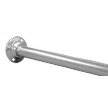 Jones Stephens S02059 - 5'' Aluminum Shower Rod with Chrome Flanges and Screws, Bulk Carton of 50