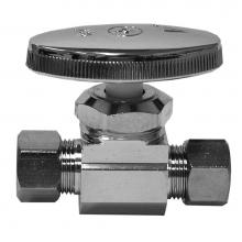 Jones Stephens S10323 - 3/8'' OD x 3/8'' OD Chrome Plated Multi Turn Supply Stop, Straight