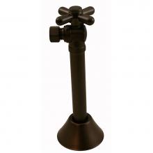Jones Stephens S4222RB - Oil Rubbed Bronze Quarter Turn Angle Stop with 5'' Sweat Extension and Escutcheon