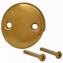 Jones Stephens T08113 - Polished Brass PVD Two-Hole Overflow Plate with Screws