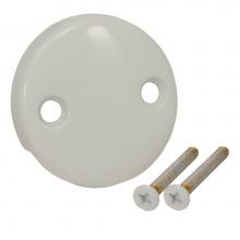 Jones Stephens T0813PW - Polar White Two-Hole Overflow Faceplate with Screws