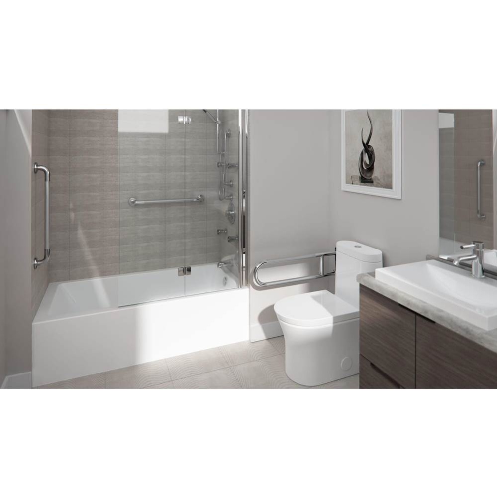 Astica 3060 IFS ADA Acrylic Alcove Left-Hand Drain Bathtub in White