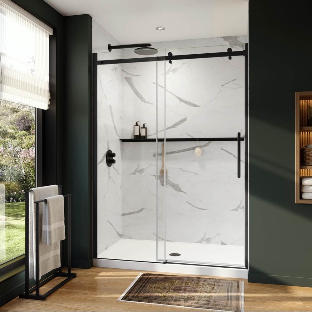 Axion 56 1/2-59 x 78 3/4 in. 8mm Sliding Shower Door for Alcove Installation with Clear glass in M