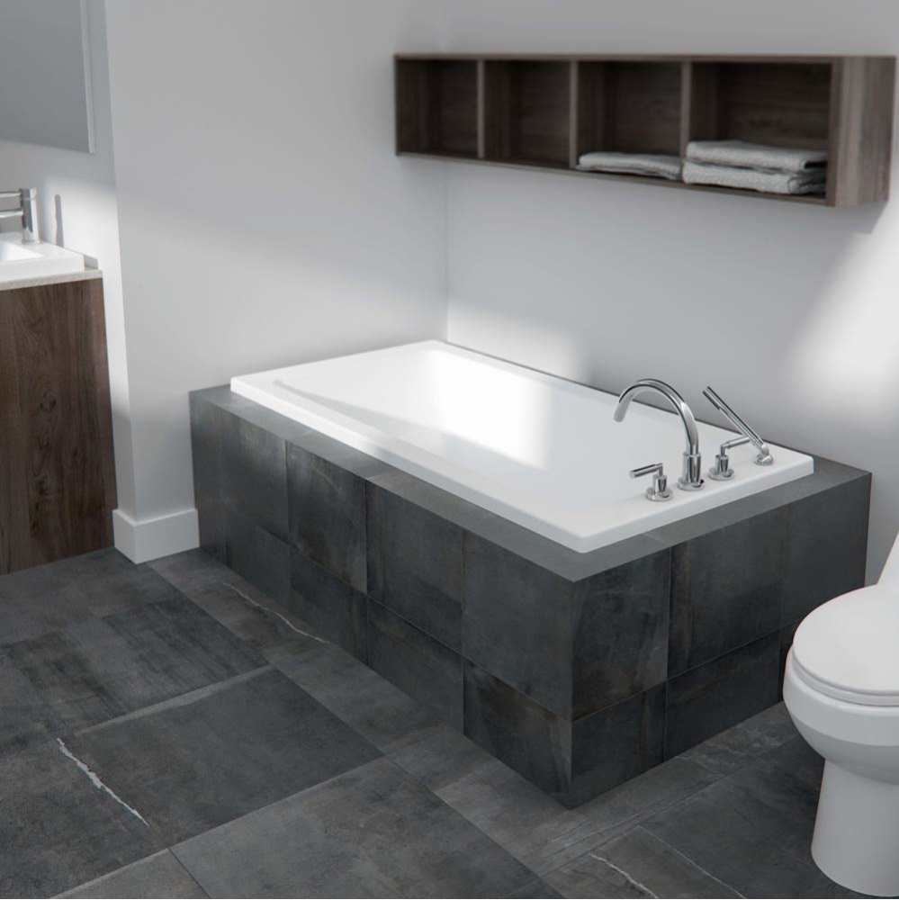 Pia 3060 AFR Acrylic Drop-in End Drain Bathtub in White