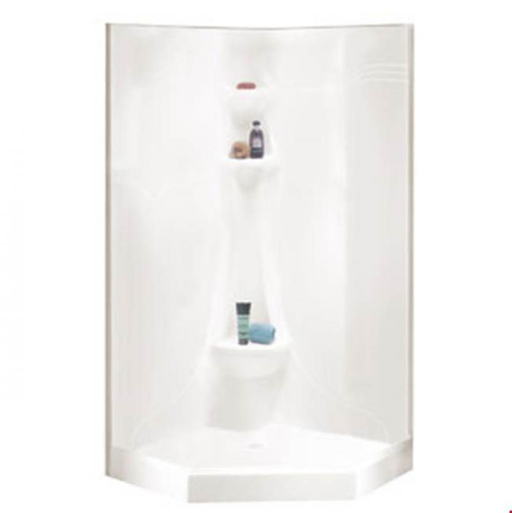 Saturne shower 38x38 2 Pieces, Neo-angle, White