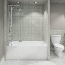 Neptune Entrepreneur E15.20710.550030.10 - PIA bathtub 30x60 AFR with Tiling Flange and Skirt, Left drain, Whirlpool, White