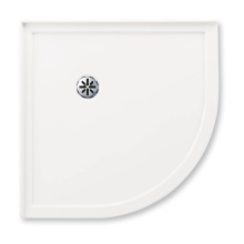 Neptune Entrepreneur 220099-000-001-000 - Zen 3636 Acrylic Neo-Round Shower Base in White with Corner Drain